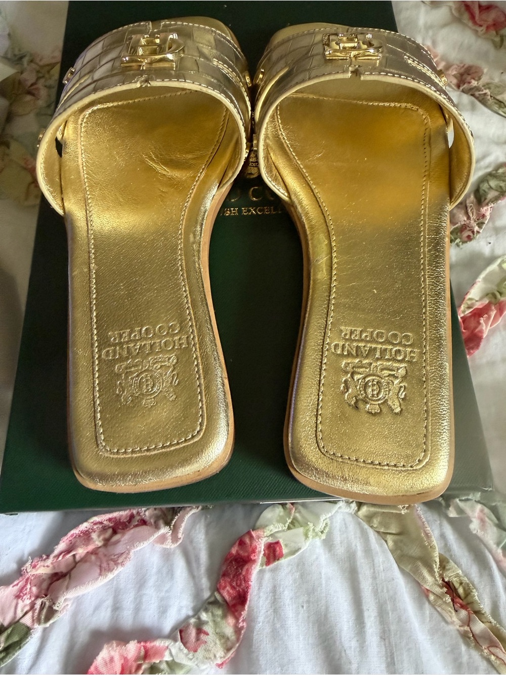 Holland Cooper monogram hold croc sandals with original box - Picture 3 of 11